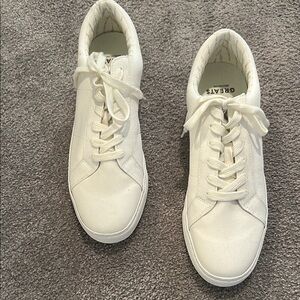 GREATS White Lace-Up Sneakers